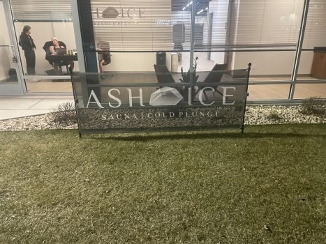 Ash and Ice Outside Sign